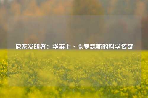 尼龙发明者:华莱士·卡罗瑟斯的科学传奇